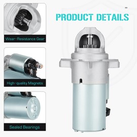 Starter for Chevy 2.8L 3.5L Colorado 2004-2006, for Trailblazer 4.2L 2002-2005,for GMC 2.8L 3.5L 4.2L Canyon Envoy 2002-2005,for Bravada 2002-2004 4.2L, Replaces for 112905 SDR0271 19136239 89017414