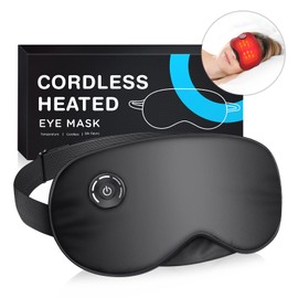 Heated Eye Mask Cordless,Silk Eyes Heating Pad for Sleeping,USB Warm Eye Compress,Washable Eye Massager Mask for Travel,Sleep Mask for Dry Eyes, Blepharitis