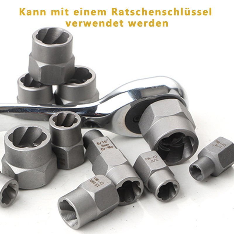 15-Piece Nut Remover Set: Screw Extractor Set with 13 Nut