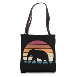 Retro Vintage Sunset African Animal Lover Elephant Tote Bag