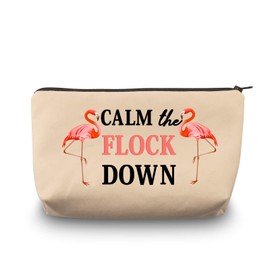 Funny Flamingo Gift Calm The Flock Down Flamingo Cosmetic Bag Fun Flamingo Party Gift Flamingo Lover Gift (Calm The Flock Down-2)