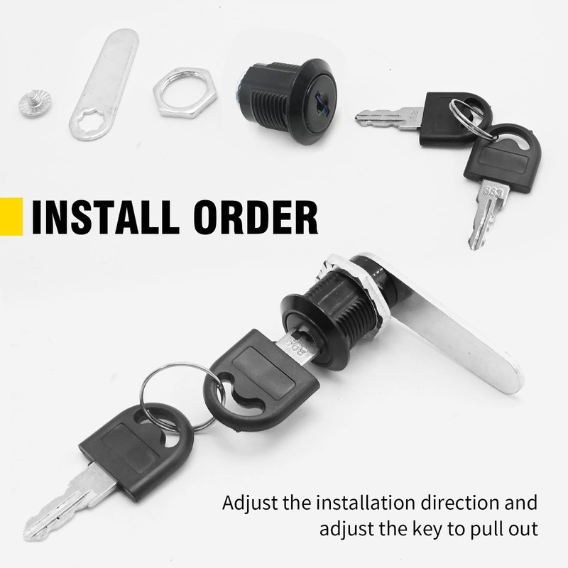 EATAKWARD RV Drawer Cam Lock 5/8 inch, Single Key, 3Lock