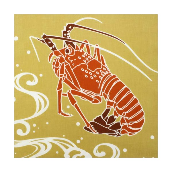 Somenoanobo Tenugui "Bouncing Shrimp", Book Dyed, 100% Cotton, Tokioka, Made in Japan, 13.8 x 39.4 inches (35 x 100 cm)