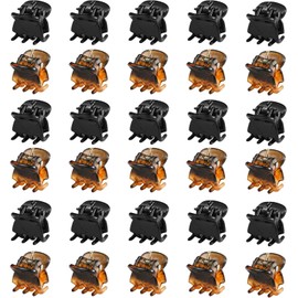 30PCS Mini Hair Clips for Women - Plastic Non-Slip Hair Accessories - Small Hair Clips for Women & Girls (Black, Brown)