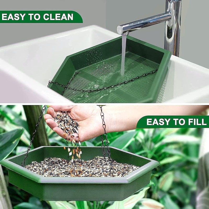GEEZY Bird Feeder and Bird Bath, 2 in 1 Hanging