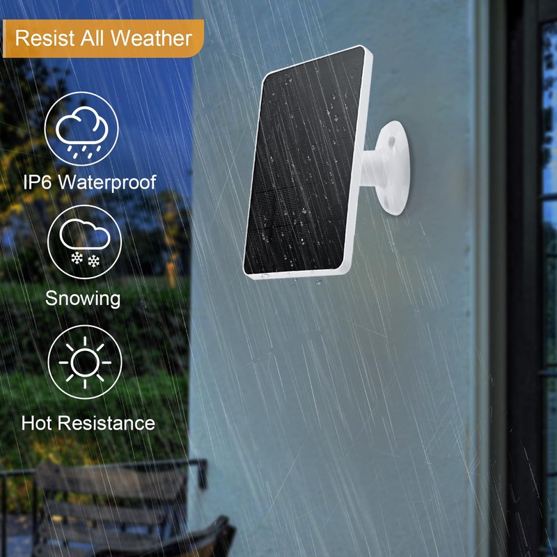 Irishom Solar Panel for IP6 Waterproof Security Camera 360 Degree