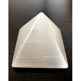 CRYSTALMIRACLE 98 Grams Selenite Pyramid Crystal Healing Reiki Home Office Gift feng Shui Positive Energy Metaphysical Gemstone Psychic vaastu Bagua Meditation Spiritual