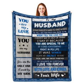 Parcae Husband Gifts, Gifts for Husband, Wedding for Husband, Gifts for Husband Birthday Present, for Him, Love Gift for Him, Husband Gifts Blanket 150x130CM