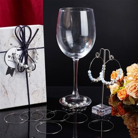 UNICRAFTALE 100pcs Stainless Steel Hoop Earring Findings 50mm Wine Glass Charms Rings Earring Beading Hoop Rings Ear Wines Open Earring Hoops for Women Dangle Hoop Earrings Making