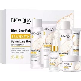 Set De Skincare Para El Cuidado De La Piel Set Rice Raw Pulp 6 Unidades Skincare Aplicacion De Dia y Noche Piel Mixta Cuidado Facial Humectante Extracto Arroz Suaviza y Reparadora Piel Elimina Manchas Blanquea Rutina Completa Skin-Care