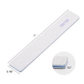 25 Pieces 120 Grit Rectangle Nail Files for Acrylic Nails and Natural Nails, Reusable Nail Buffers Double Sided Emery Boards Manicure Tools