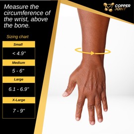 CopperJoint Wrist Brace for Carpal Tunnel Relief – Copper Compression Wrist Sleeve for Carpal Tunnel, Gaming Wrist Support, Yoga Wrist Support, Tennis Wrist Support, Wrist Sleeve (Pair, Small)