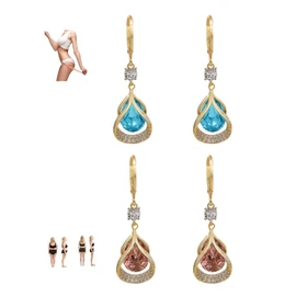 2/3Pcs Lymphflow Magnetogen Earrings Lymphatic Germanium Earrings Halolux Drainage Earrings Teardrop Crystal Earrings for Women Yoga Meditation Exercise Jewelry Accessories for Girls