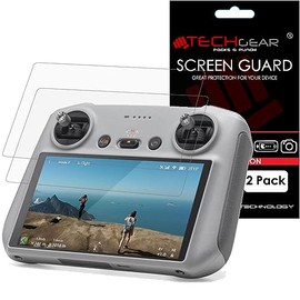 TECHGEAR 2 Pack Screen Protectors for DJI RC/DJI RC 2 Controller of DJI Mini 3 Pro - CLEAR LCD Screen Protector Film Guard Covers Compatible with DJI RC display of DJI Mini 3 Pro