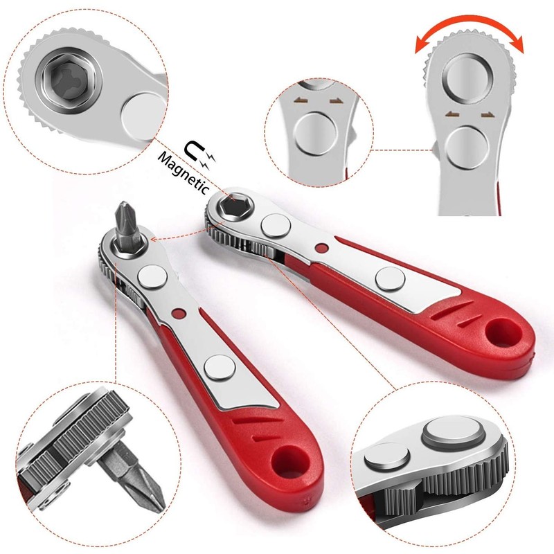 Hakkin 53PCS Mini Ratchet Screwdriver Set 1/4" Inch Drive Mini