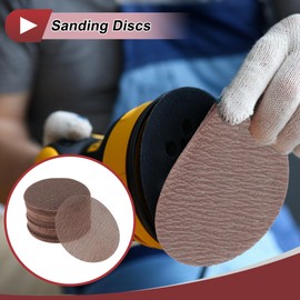 HEROFFIX 50 Pcs 6 Inch Abranet Sanding Mesh Anti-Clog Hook Loop Dust Free Net Sandpaper 80 Grit Brown Aluminum Oxide