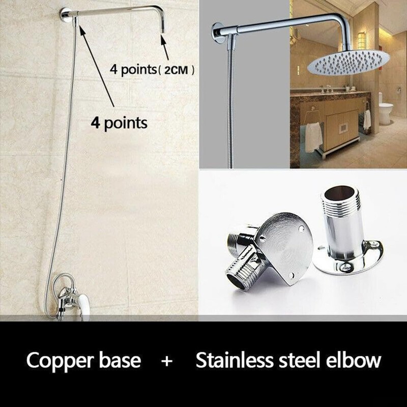 Stainless Steel Shower Arm Shower Head Extension Arm Joint Corrosion
