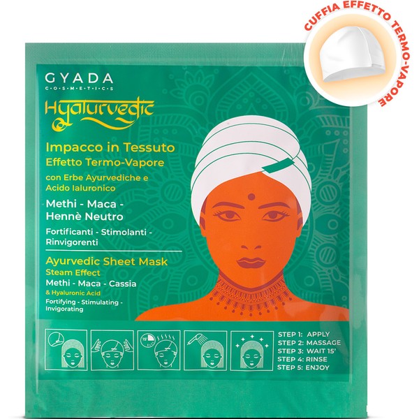 Gyada Cosmetics Hyalurvedic Fortifying Hair Sheet Mask, 60 ml
