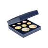 SAFE 7916 Elegant Dark Blue Coin Case with Silver Embossing on the Lid for Coins up to 80 mm or Ideal for Euro Coin Sets KMS
