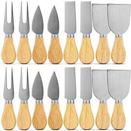 Linwnil Cheese Knife Set ,16pcs-set Cheese Knives with Wood Handle Steel Stainless for Charcuterie Board Accessories