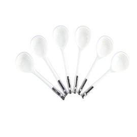 Leadigol 6PCS Ceramic Coffee Spoon,Long-Handled Ceramic Spoon Large Stirring Spoon Mixing Scoop Coffee Spoon for Home
