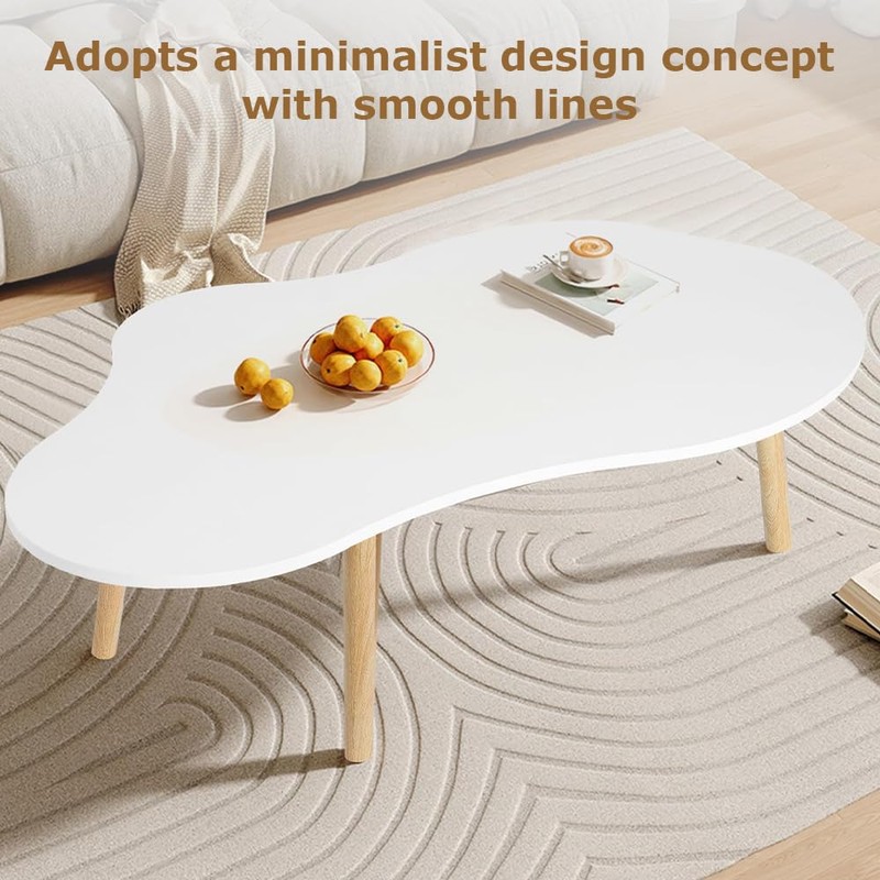 Cloud Shape Irregular Coffee Table, Modern Cloud Portable Table, Small