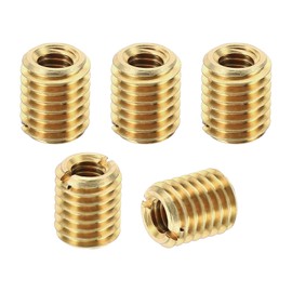 PATIKIL Brass Threaded Repair Insert Nut, 5 Pcs M10x1.5 Male to M6x1 Female Thread Sleeve Inserts Reducing Nut Adapter Reducer Screw Sleeves 12mm