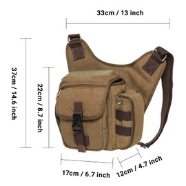 KAUKKO Men's Waist Bag Traveling Hiking Hip Bag Tactical Drop Leg Bag (3-4-KHAKI)
