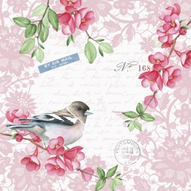 Cocktail Napkins Bird on the Blossom Branch 25 cm Pack of 20