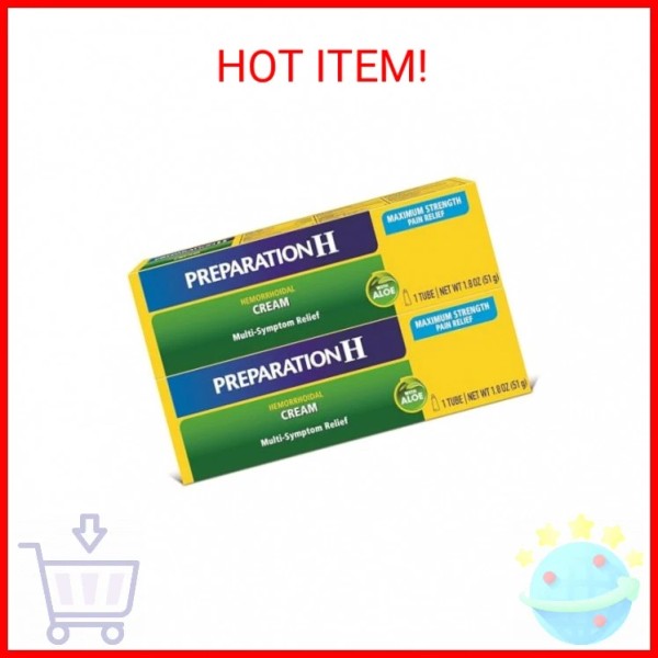 Preparation H Hemorrhoid Symptom Treatment Cream (2 x 1.8 Ounce