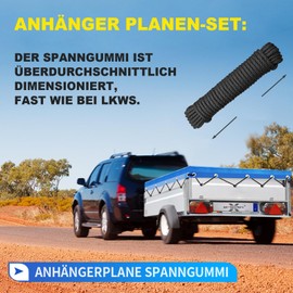 Trailer Tarpaulin Flat Tarpaulin 211 x 116 x 8 cm, Waterproof Trailer Tarpaulin with Tarpaulin Rope, Ideal for Humbaur Start Trailer & Steely DK and 500 kg/750 kg/800 kg 205 x 109 cm Trailers