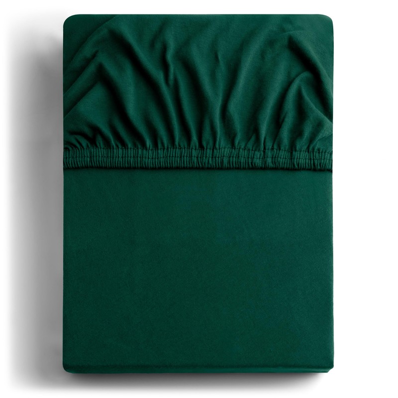 DecoKing Fitted Sheet Small Double Cotton Jersey Boxspring, Amber Collection,