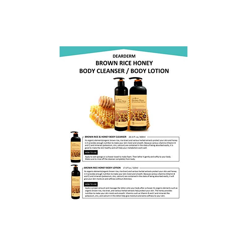 Dearderm Brown Rice & Honey Body Cleanser