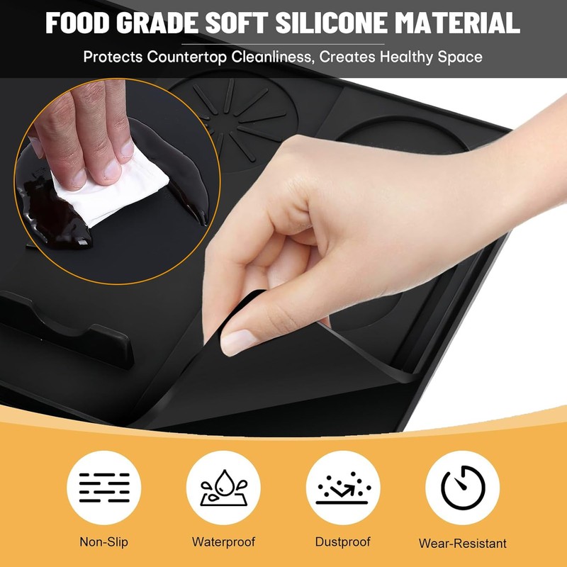 Silicone Coffee Mat for Espresso Machine, 24"x16" Large Bar Mat