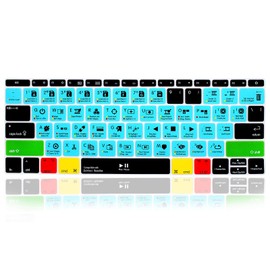 MMDW English Silicone DaVinci Resolve Shortcuts Hotkey Keyboard Cover Skin for MacBook Pro 13"A1708 A1988(No Touch Bar 2018 2017 2016)for MacBook 12"A1534 (2015)&A1931(2018)USA Layout Protective Skin