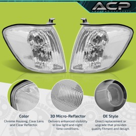 Awesomecarparts For 05-06 Tundra 05-07 Sequoia Chrome Corner Park Lights Turn Signal Lamps Pair