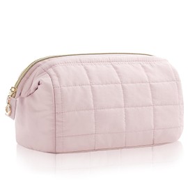 Aucuu Makeup Bag, Travel Cosmetic Bag, Puffy Makeup Organizer Case, Wide-Open Toiletry Bag, Large Capacity Makeup Pouch, Portable Make Up Bag, Waterproof Toiletry Case for Travel, School