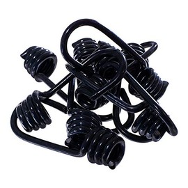 Wire Bungee Cord Hooks – Shock Cord – 10 Pack – Black Plastic Coated – for Boating, Camping, Auto, and Outdoor Uses (5/16 Inch)