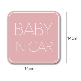 Baby Car Magnet (Simple Design) Baby in Car Baby On Board Sticker Sign Pink (Magnet)