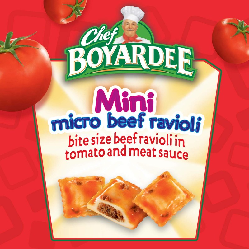 Chef Boyardee Mini Micro Beef Ravioli, Microwave Food, 7.5 OZ