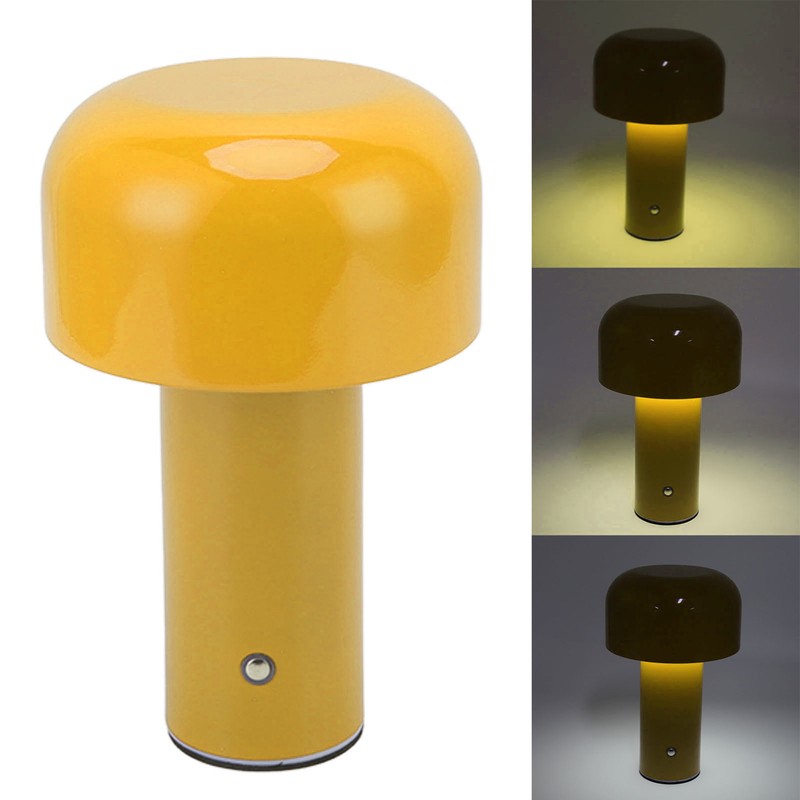 LED Desk Lamp Mushroom Design USB Charging 3 Color Temperature