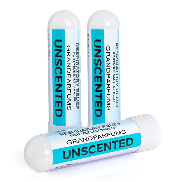 Grand Parfums Portable Salt Nasal Inhaler - Unscented Salt Inhaler, Himalayan Salt Inhaler | Help Clear Congestion, Improve Breathing and Relieve Allergies | Essential Salt Inhaler