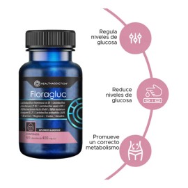 HEALTHADDICTION - Probióticos Para Glucosa Floragluc - Apoyo Digestivo y Control de Glucosa - Con Biotina, Magnesio, Cromo y Vanadio - Salud Integral - 60 Cápsulas de Alta Calidad