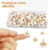 400 PCS White Drawing Pins Kit Round Head Thumbtacks Metal