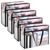 Voittozege 4Pcs Clear Clothes Storage Bags 40L Storage TotesTransparent Moving