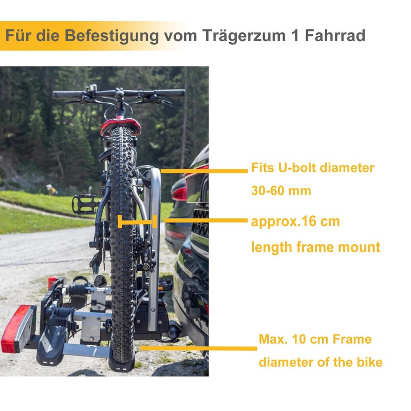 Frame holder, 1 pack, 25 cm length, lockable frame mount