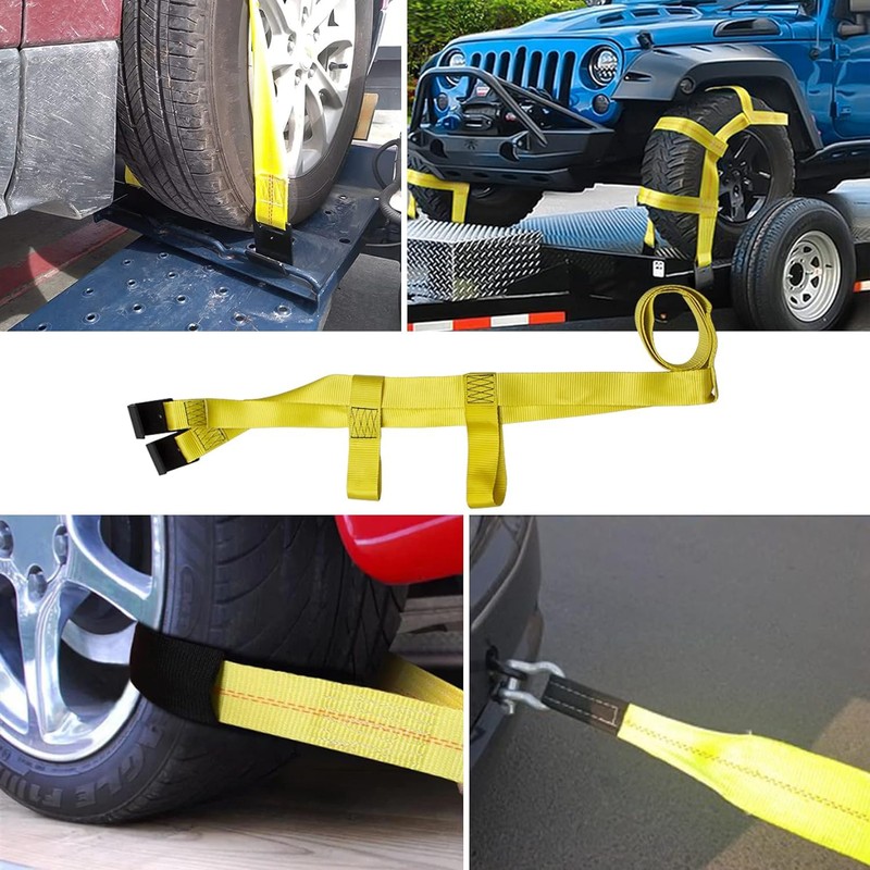 Bang4buck 2 Pieces Tow Dolly Straps, Universal Adjustable Tie Down