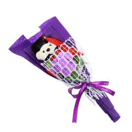 Parliky Unique Graduation Bear Doll Bouquet with Purple Chic Decorative Bear for Graduation Party Realistic Colors and Design Photo Prop and for Friends