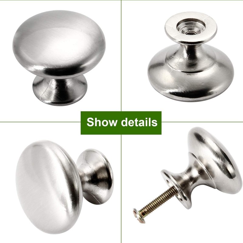 MSYU 30 Pack Cabinet Knobs, Brushed Nickel Cabinet Knobs Silver