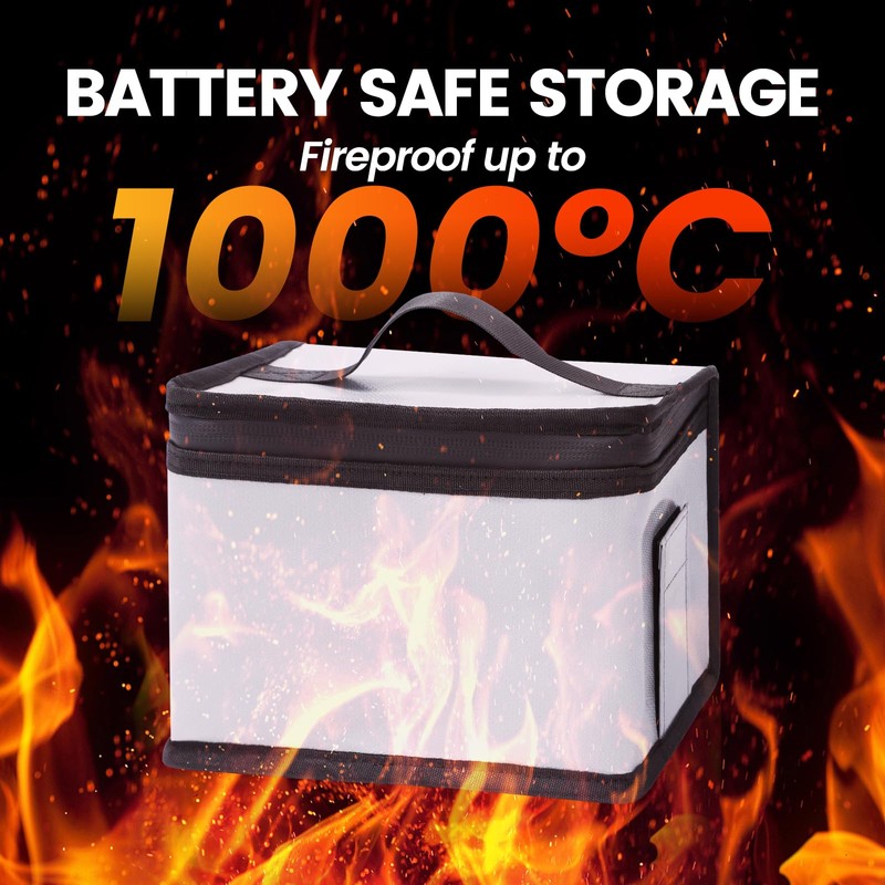 Holy Stone 180x130x130mm Fireproof Explosionproof Bag Large Capacity Battery Storage
